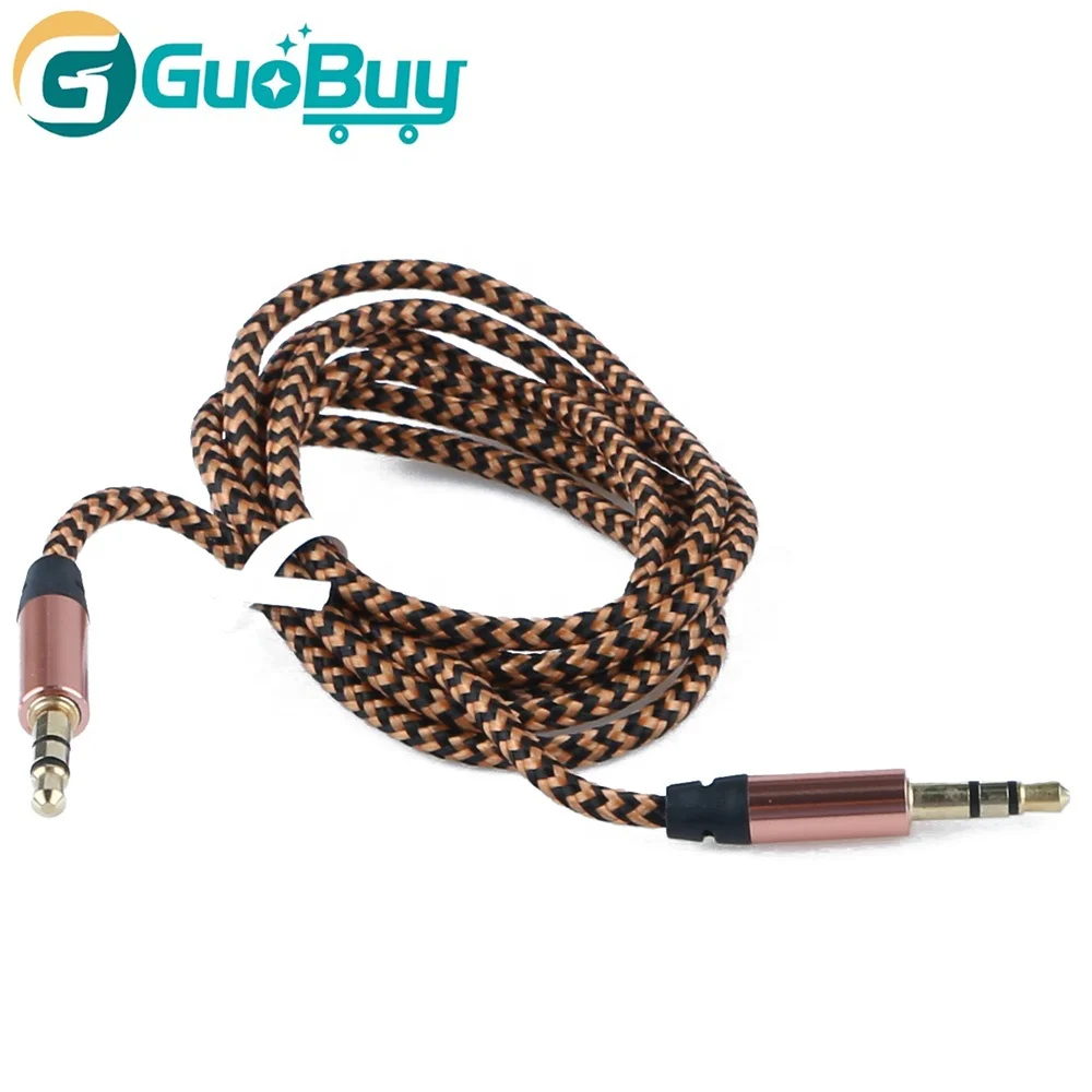 Top Sales 3.5mm Jack Auxiliary Audio Cable Nylon Braided Male to Male AUX Cord