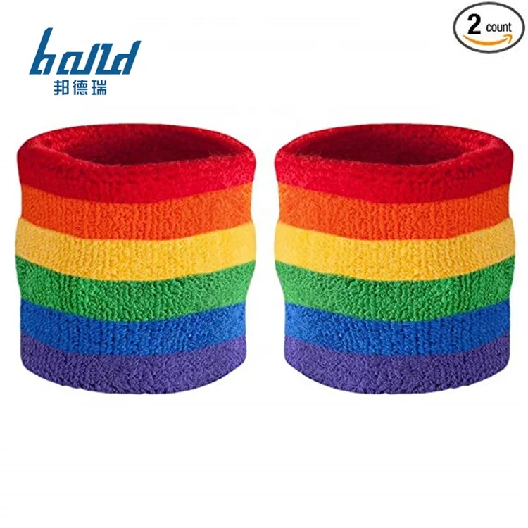 Oem Promotional Cloth Rainbow sweatband and headband