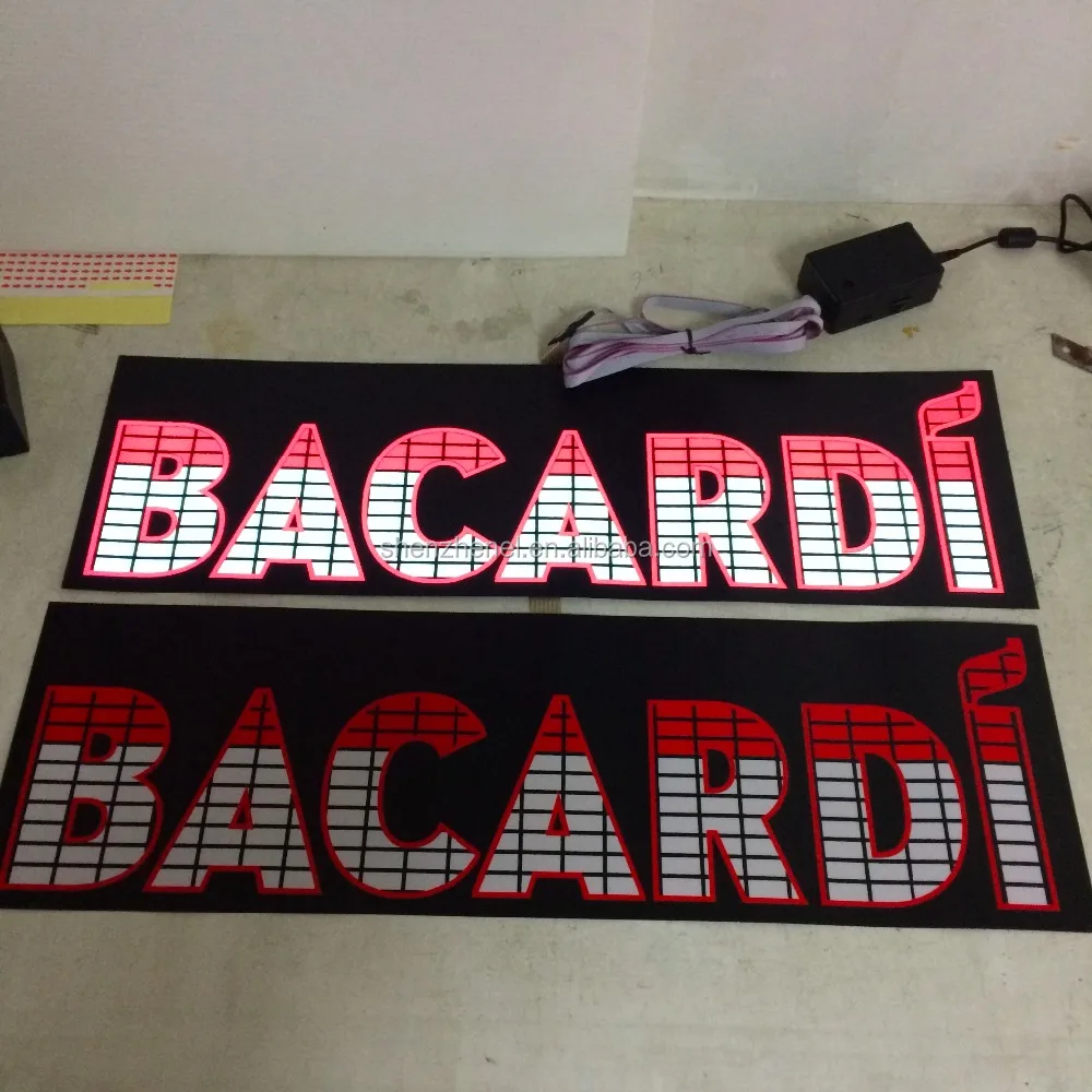 customized 55 x 14cm EL sound animated flash lighting poster