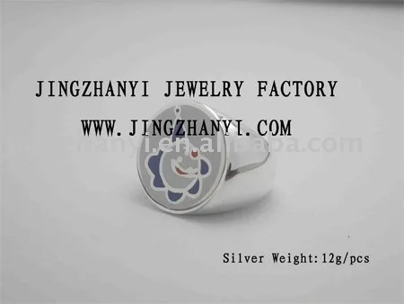 925 silver filigree enamel ring