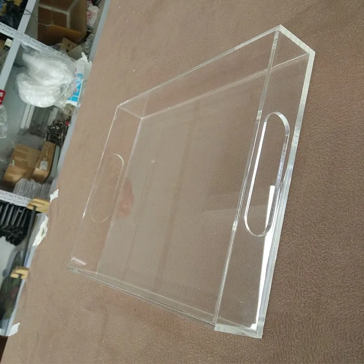 Пищевой акриловый поднос для сервировки пищи Lucite с ручкой