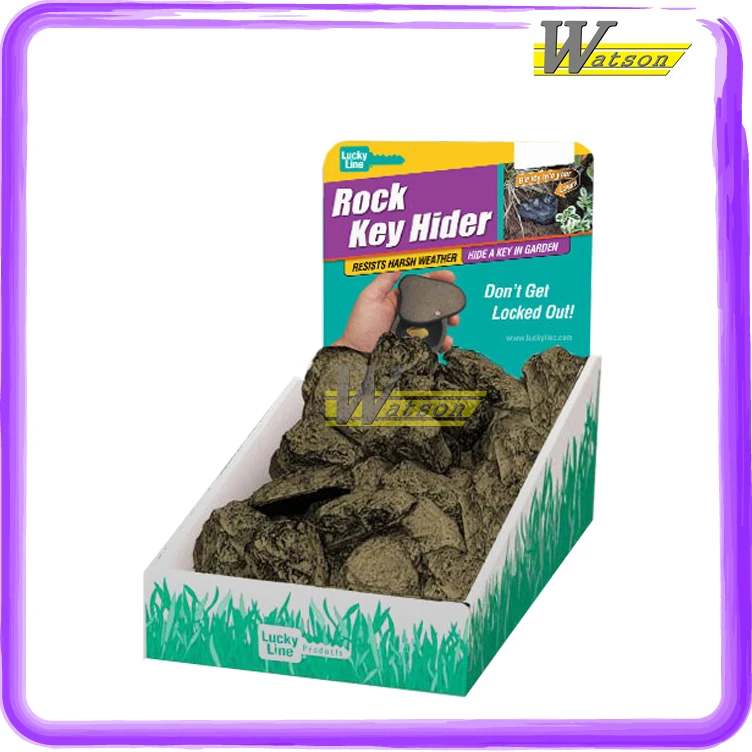 Rock key hider printed counter top cardboard display