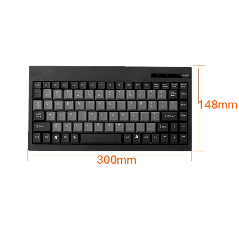 Compact Industrial Keyboard with Rugged PC/ABS Keys and USB or PS/2 interface