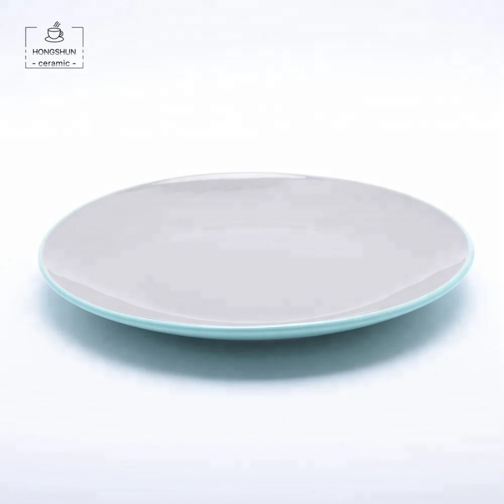 
Wholesale Western Style Ceramic Dinner Set Solid Color Enamel Glaze Ceramic Dinnerware Dishes Sets Two Tone 