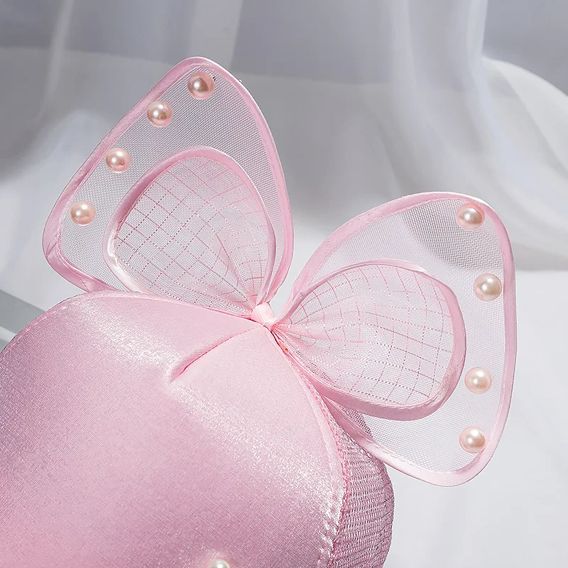 
Spring Summer Children Baseball Cap Girls Snapback Hip Hop Caps Rabbit Ear Pearl Big Bow Kids Sun Visor Hat 