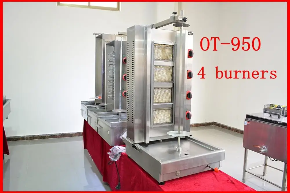 Factory Price Commercial  Counter Top Gas Grill 5 Burner Stainless Steel  Shawarma Machine  Kebab Machine