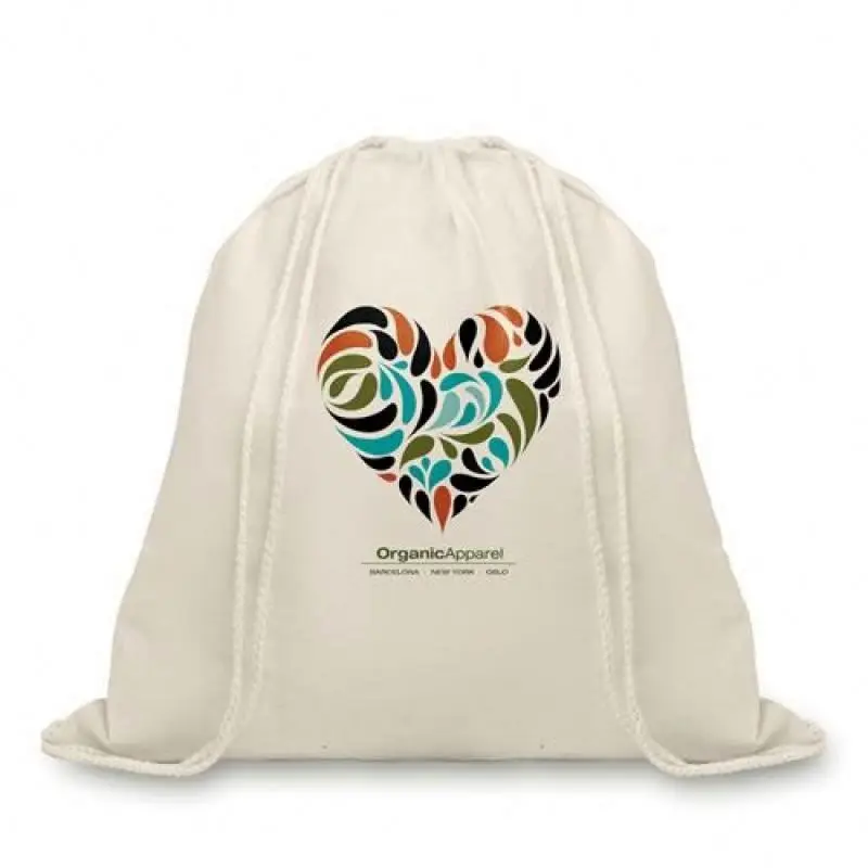 
Eco friendly delicate cotton string shopper cotton fabric drawstring backpack bag 