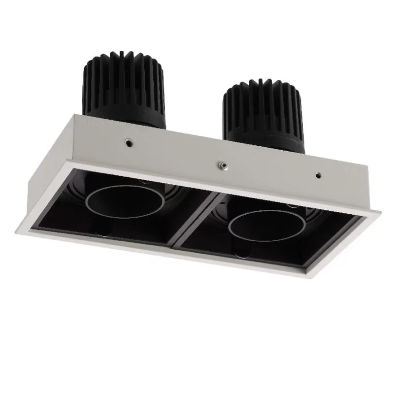 High quality Square lighting CRI 90 95 Single Double triple heads COB LED downlight