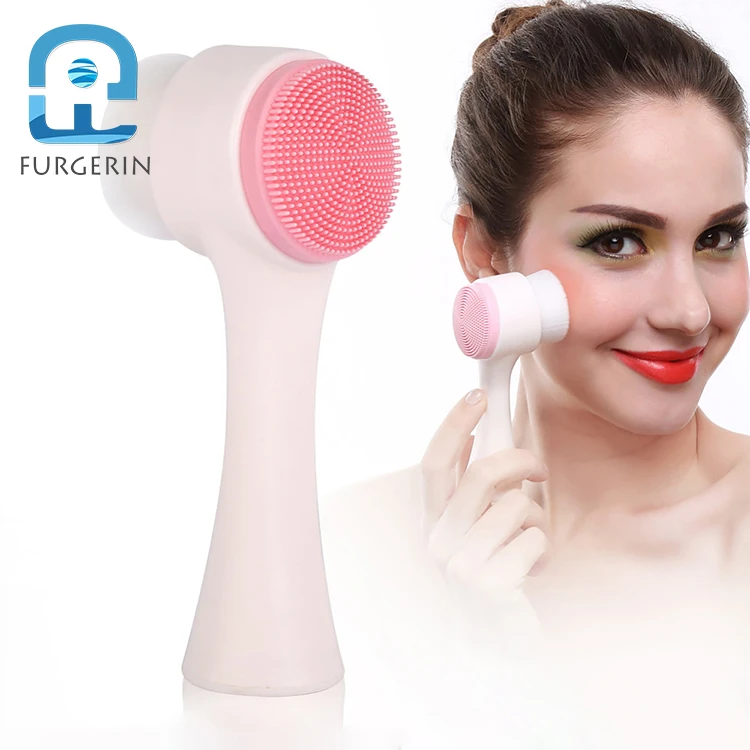 Soft fiber physical deep manual facial face cleaning brush for beautiful lady