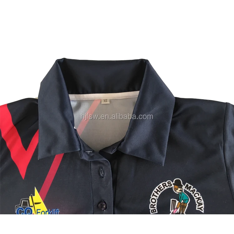 custom design cricket polo shirt cricket jersey black shirt