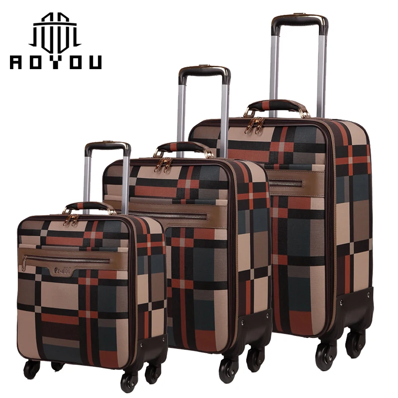 2019 hot-sale 3pcs 16/20/ 24 inch women travel suitcase luggage bag sets cart luggage