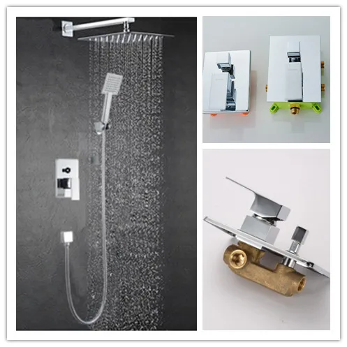 
luxury brass in wall hidden concealed bathroom rain shower sets faucets 