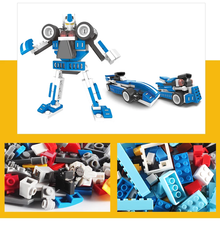 connecting blocks action robot warrior figures toys educational building learning game for fans playing