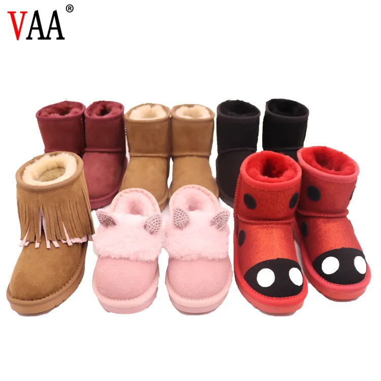 
CF-092 Cute And Fashion Design Hot Sale Double Face Sheepskin Pink Girls Winter Boots 