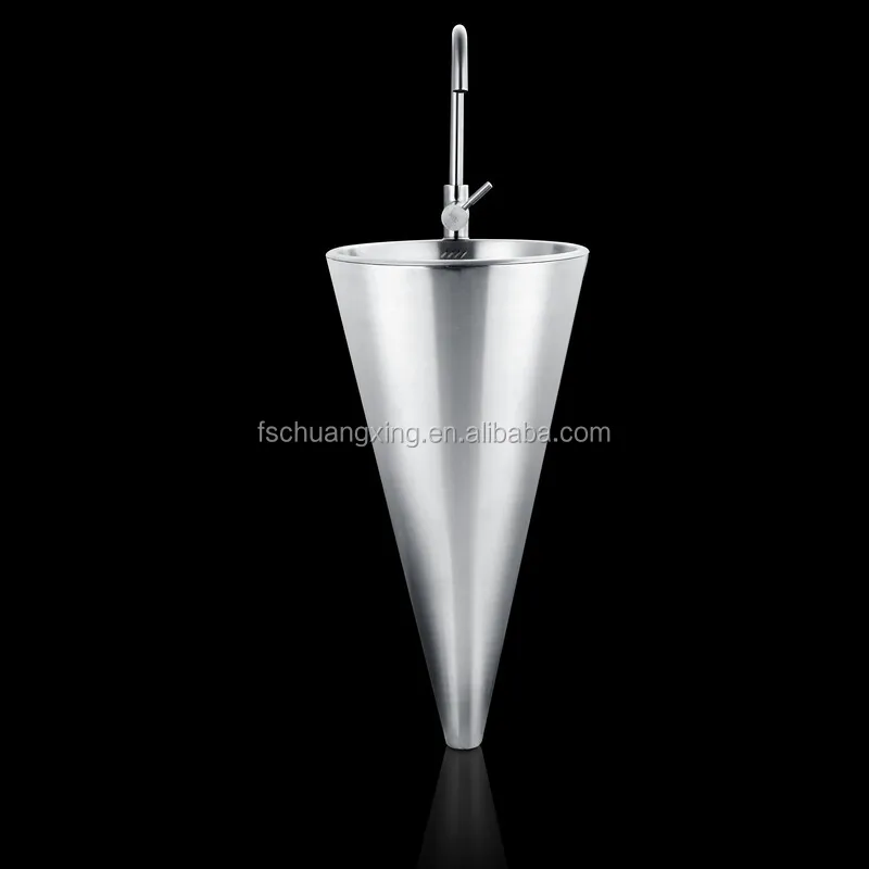 
Creative design stainless steel cone shaped hand wash basin price bathroom sink 