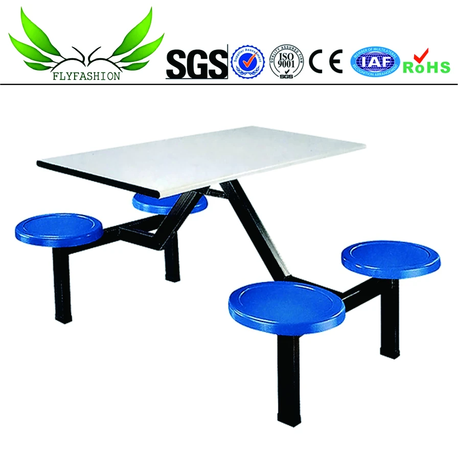 
Canteen Furniture School Four Seats Restaurant Desk Attached Chair(DT-04) 