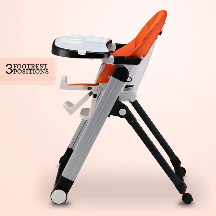 multi-function plastic baby feeding high chair with tray safety belt