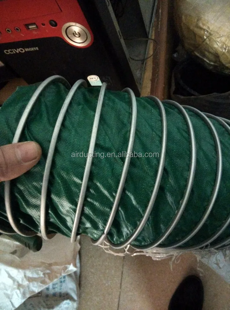 Flexible Spiral wire canvas duct Flame retardant, waterproof, airtight, anti UV