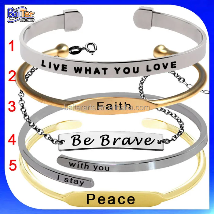 Custom Engraved 925 Sterling Silver Bracelet /Hand Stamped 925 Silver Inspire Cuff Bangle Bracelet Jewelry
