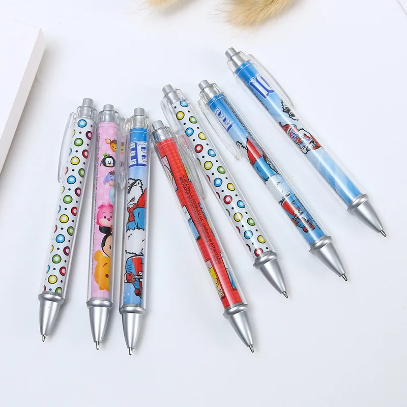 Promotional clear tube full printing picture paper insert inside ball pen