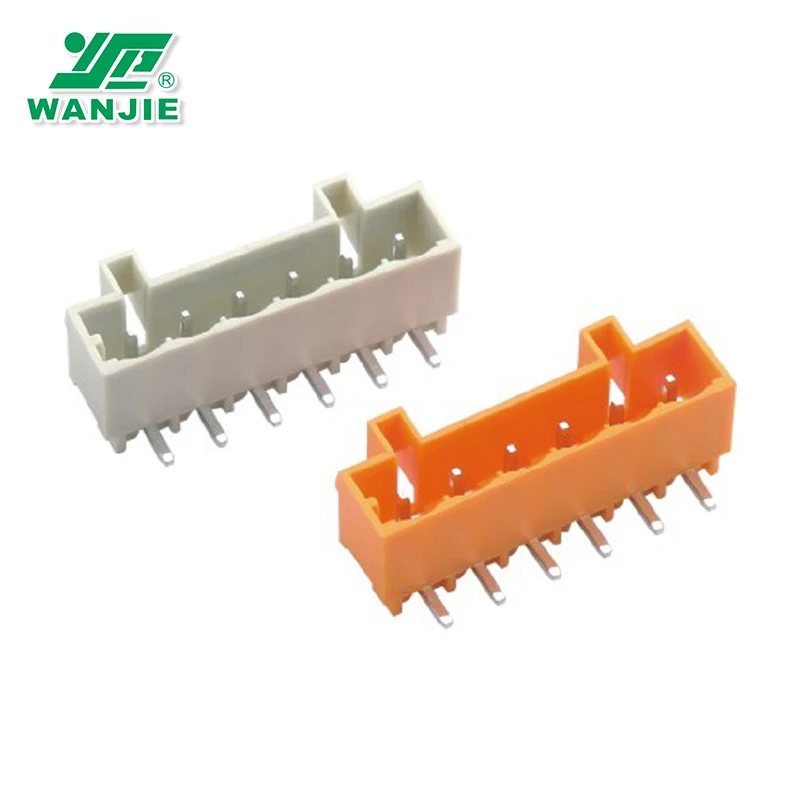 Wanjie MCS 5.0mm Right Angled Pin PCB Connector For Panel Mounting WJ0402-06