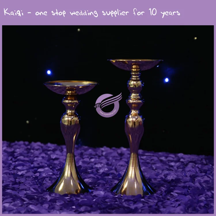 ZT01130 Factory direct Wedding table centerpieces rose gold metal candle stick holder set