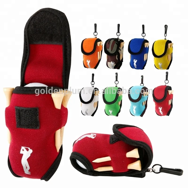 Neoprene Mini carry Pouch Belt Clip Golf Ball tag Holder waist storage Bag designer