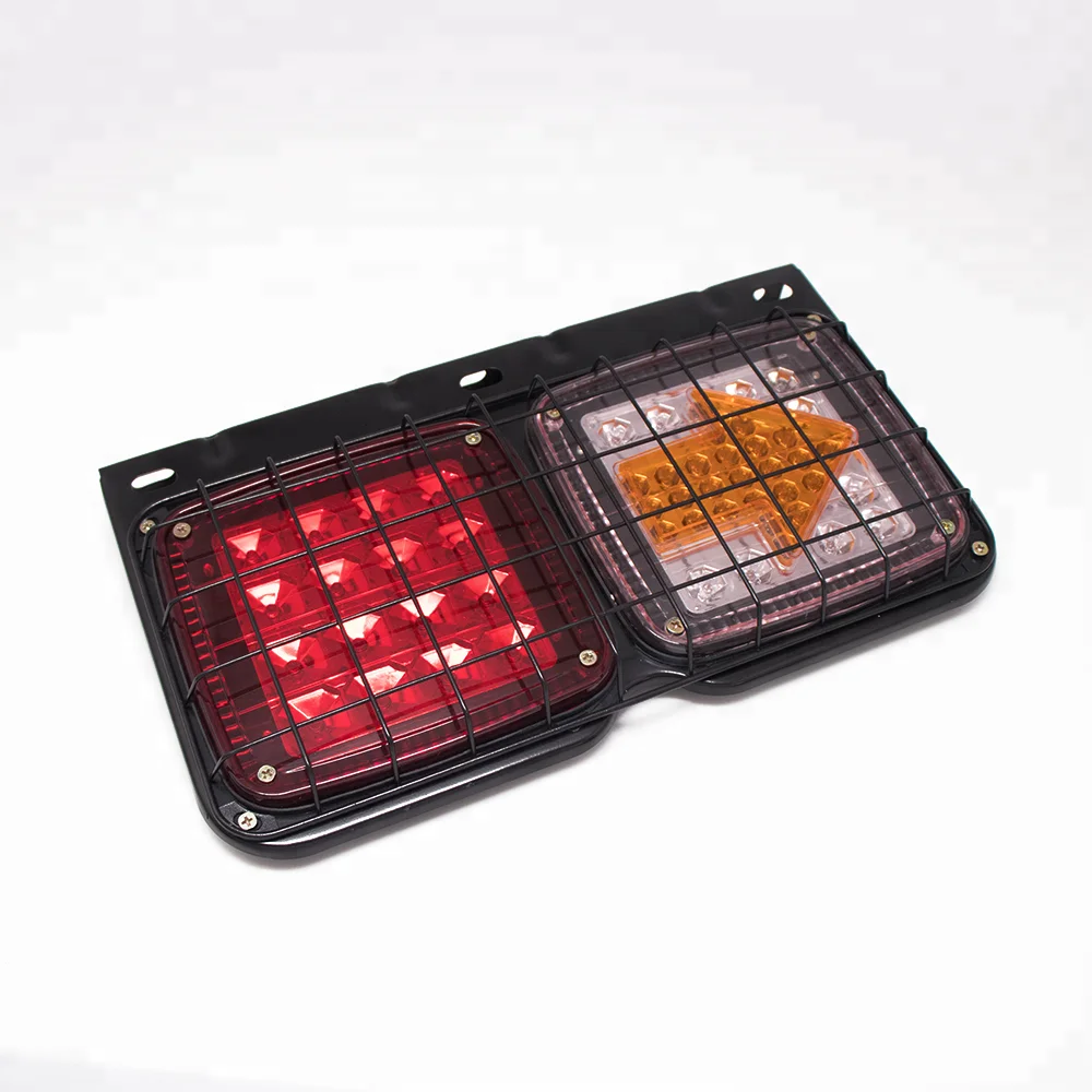 12V 24V Trailer Three Color Bulb Combination Rear Light with Iron Net