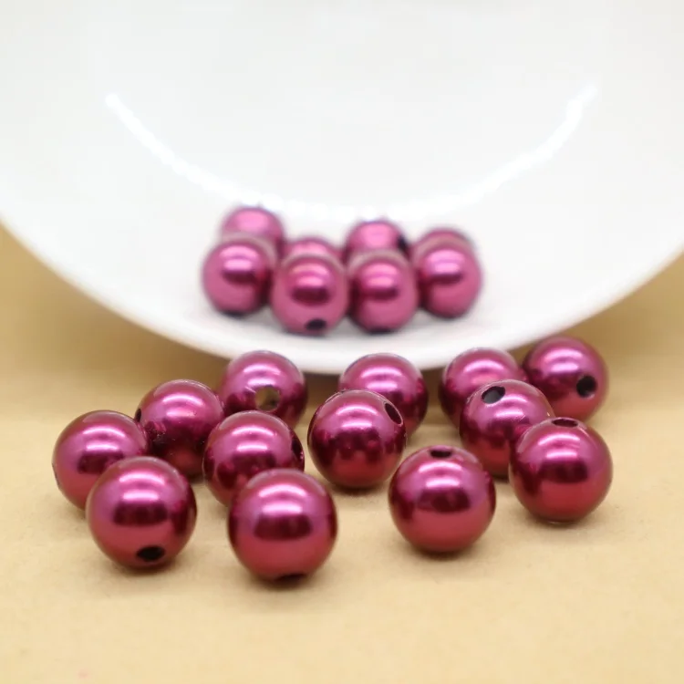 Оптовая продажа с фабрики, пластиковые жемчужные бусины с отверстием для аксессуаров для одежды
