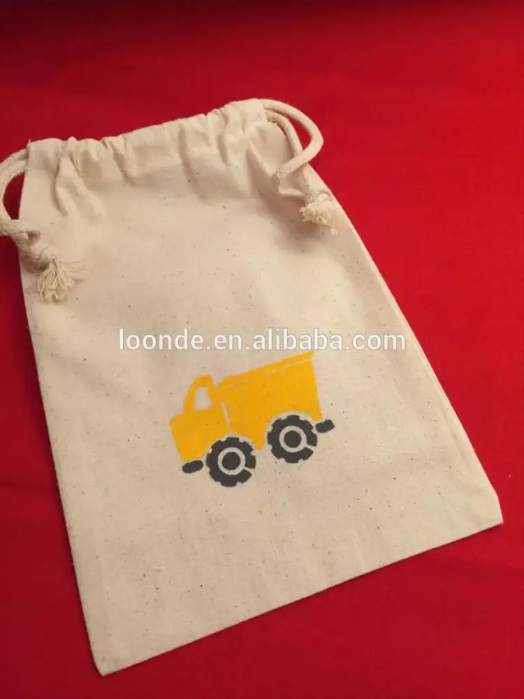 
Recycled sealable muslin truck favor or loot bag for sweetie 
