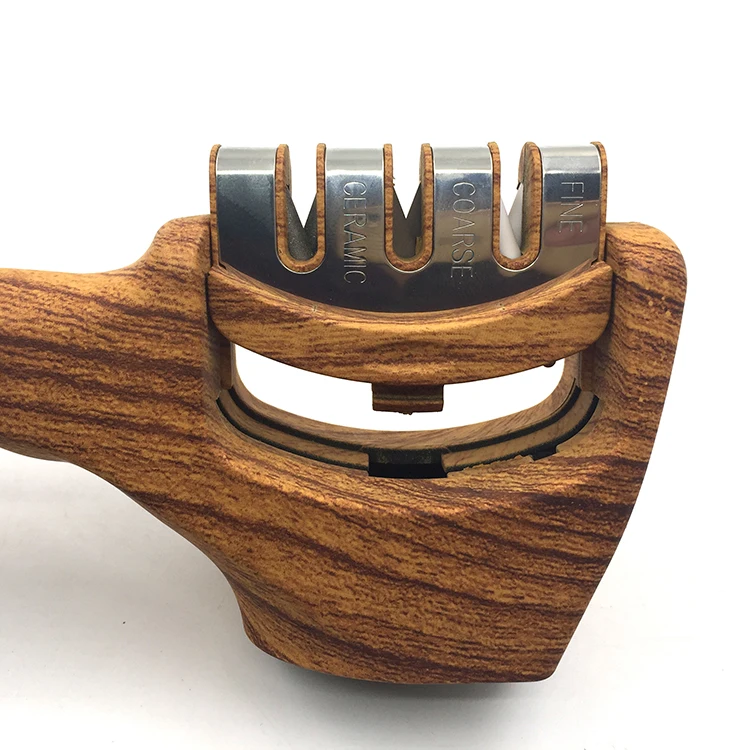 Wooden grained knife sharpener wood painted sharpener