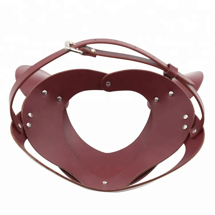 PU Leather Adult Animal Mask For Male Bondage Sex Hood Toys