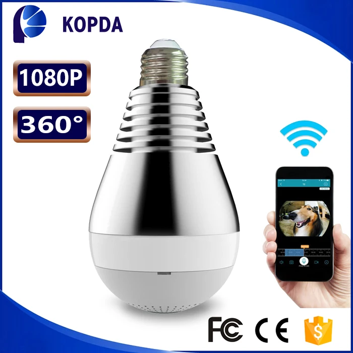 HD1080P 360 panoramic hidden ip wifi light bulb camera