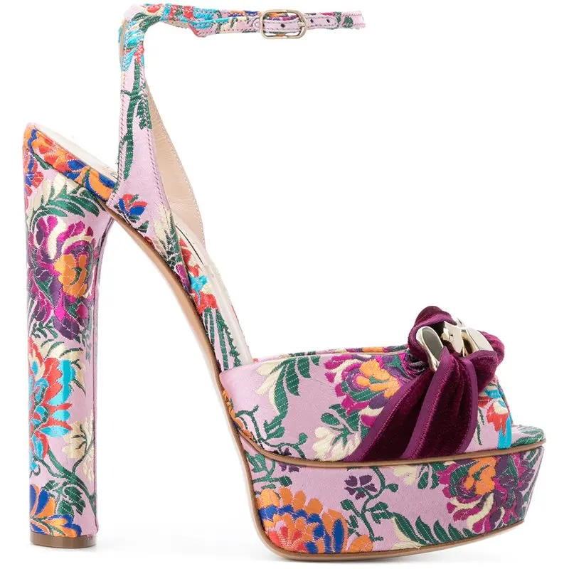 WETKISS Wholesale OEM Sexy Women High Heel Sandals Fashion Embroidery Gladiator Platform Sandals 2019 Summer Sandals for Party