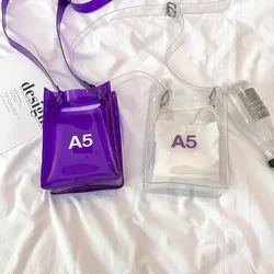 Fashion shopping waterproof clear shoulder women clear pvc bag with inner pouch