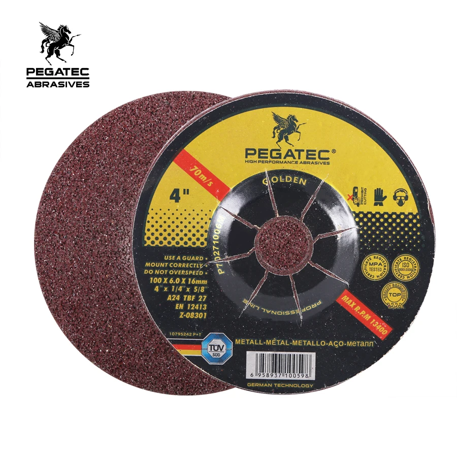4' 100x6x16mm red color grinding and polishing wheels 70m/s