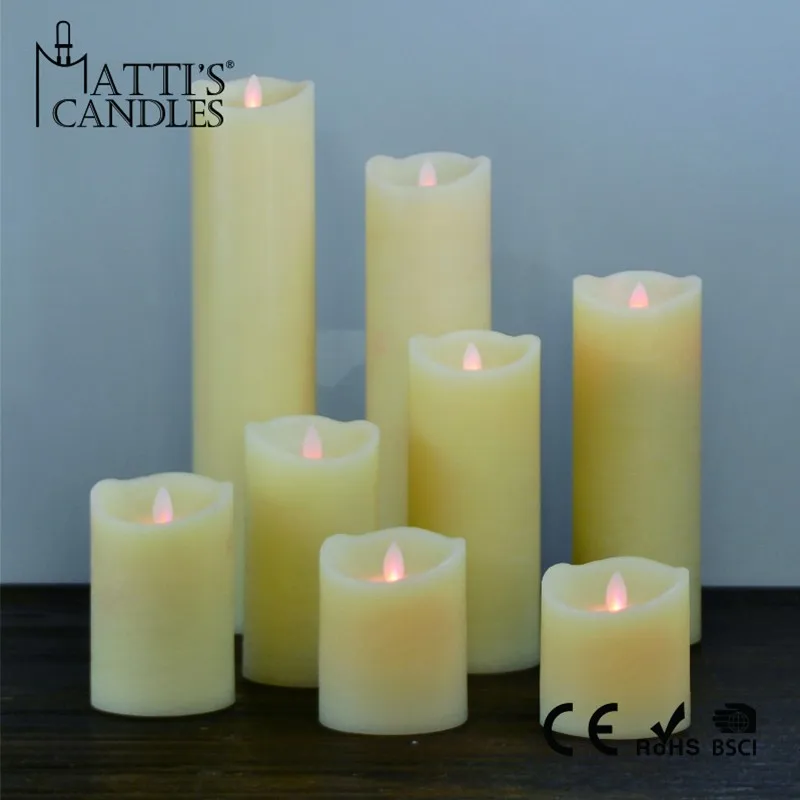 Оптовая продажа, беспламенная движущаяся фитильная Светодиодная свеча Matti для украшения дома