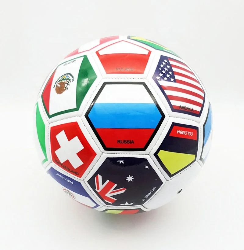 Ready to ship official size 5 machine stitched country flag soccer ball