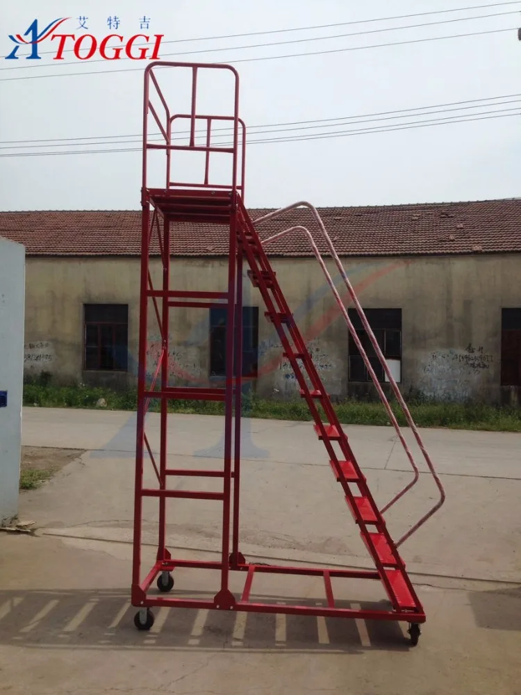 safety collapsible steel step ladder with wheels for sale