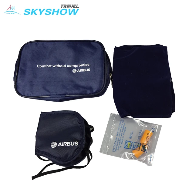 
 Роскошный персонализированный комплект принадлежностей для сна в самолете, надувная подушка, сумка, дорожный набор, упаковочные кубики  