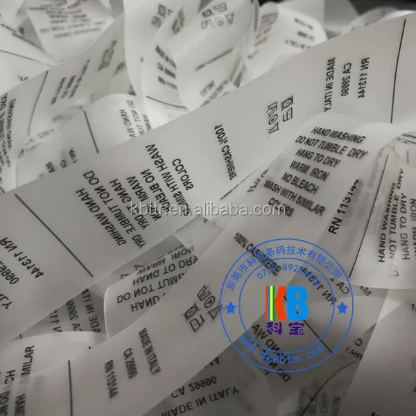 Transfer printing clothing swimwear garment  transparent tpu silicone transparent care label