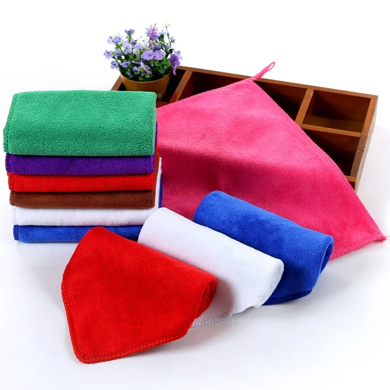 Wholesale fast drying 85% polyester 15% polyamide microfiber fabric edgeless face towel kids custom size 30x30