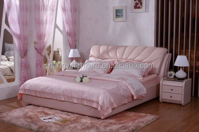 Современная романтическая мебель набор для спальни односпальная и двухспальная круглая кровать из мягкой кожи распродажа