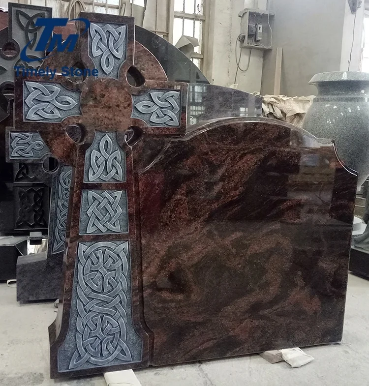 
Irish black granite cemetery grave carved tombstone gravestone celtic cross headstones monument 
