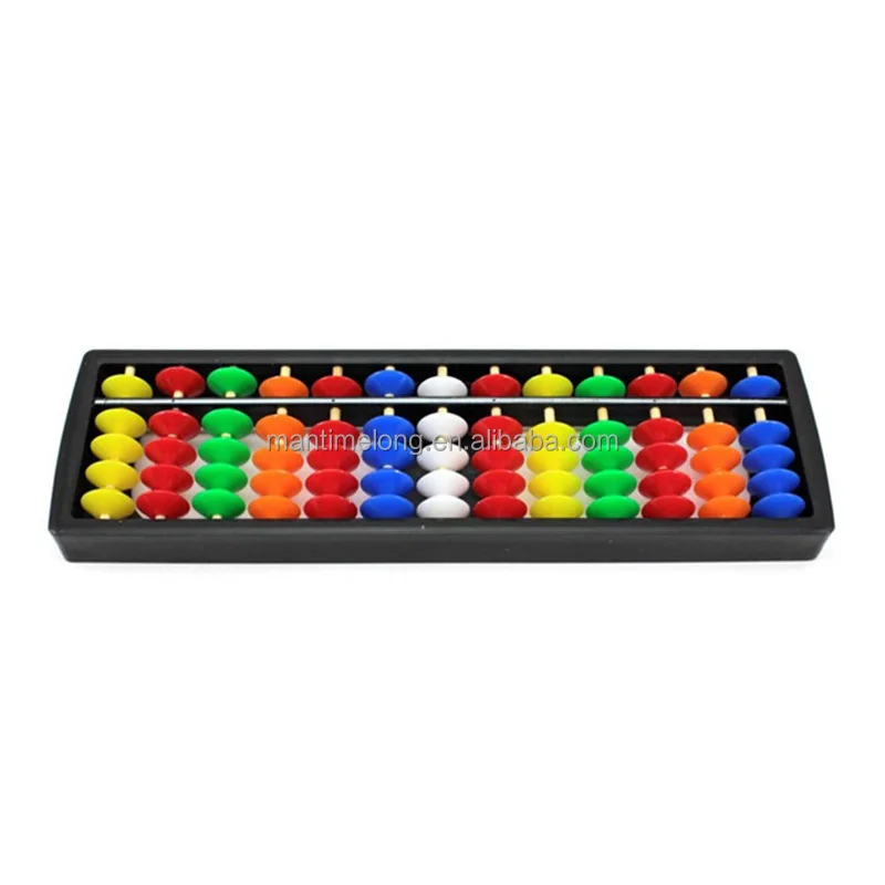 13 rods plastic portable mini arithmetic soroban colorful beads mathematics calculate chinese abacus