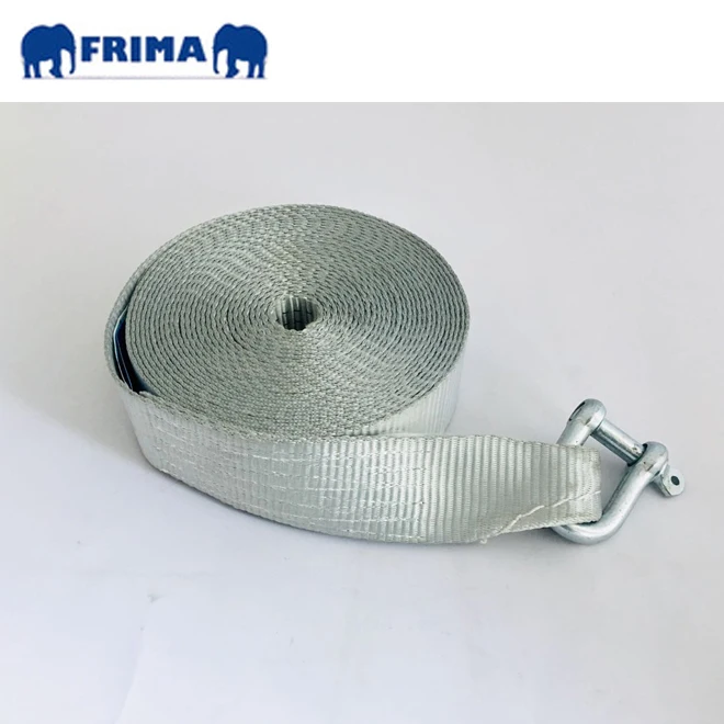 10m/5Ton Heavy Duty Lashing Ratchet Tie Down Polyester Webbing Strap with Electric Galvanized D Shackle for Vehicle Transport