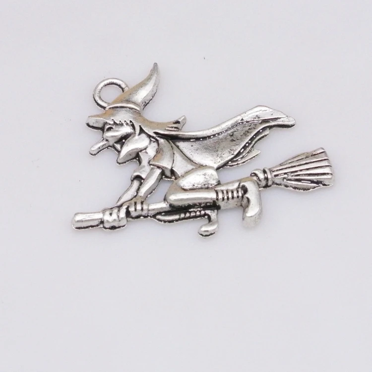 
tibetan silver metal alloy charms cartoon Halloween witch pendants charms for children DIY jewelry making 