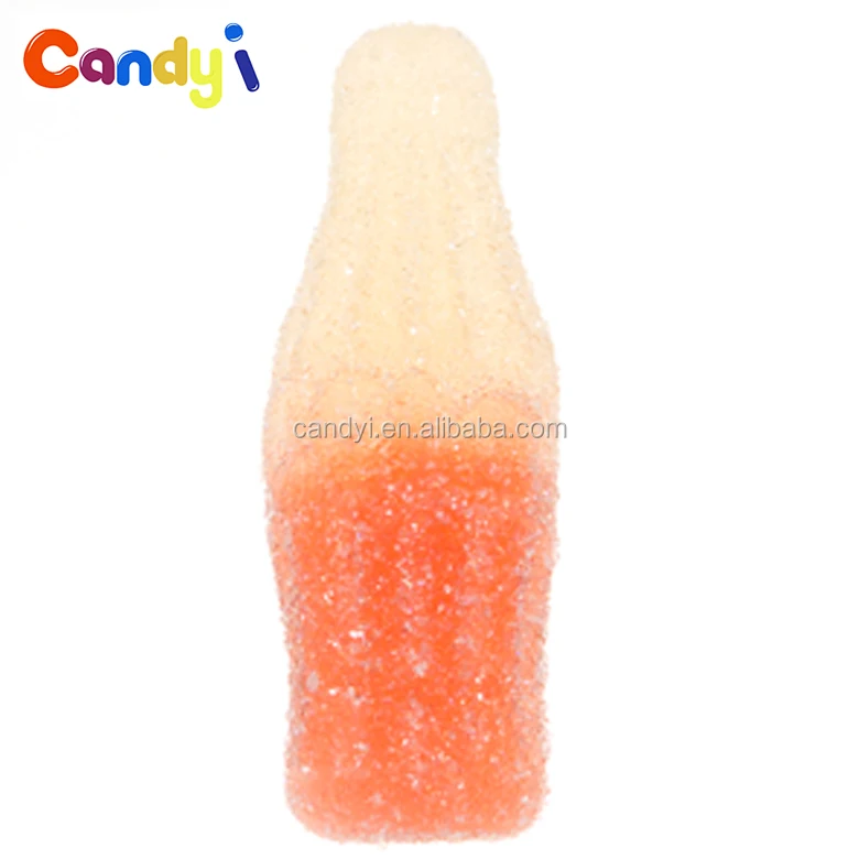 
Sour taste soft cola bottle gummy candy with sugar coated 