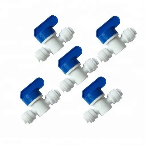 Оригинальный заводской шаровой фильтр 1/4 трубка-1/4 трубки очистители воды RO быстроразъемный ручной клапан