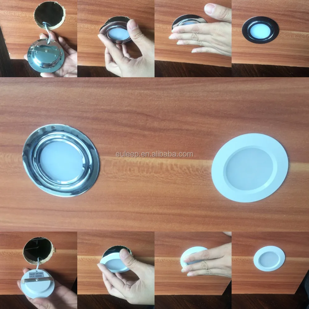 remote control switch 12v 24v ceiling led puck light recessed in cabinet, counter, showcase light fixture